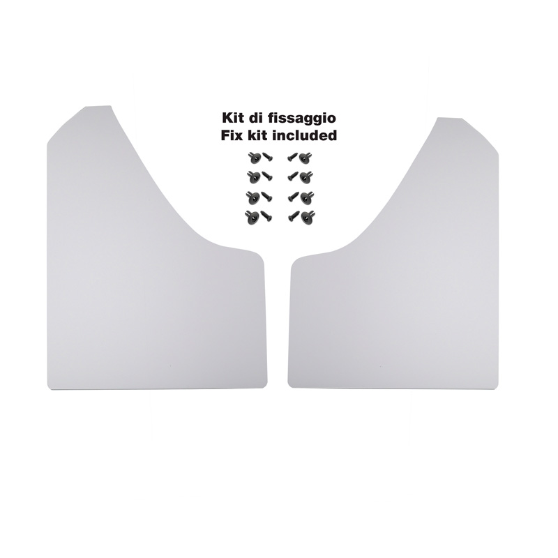 Simoni Racing Universal mud flaps set - Black - incl. mounting screws - White ABS