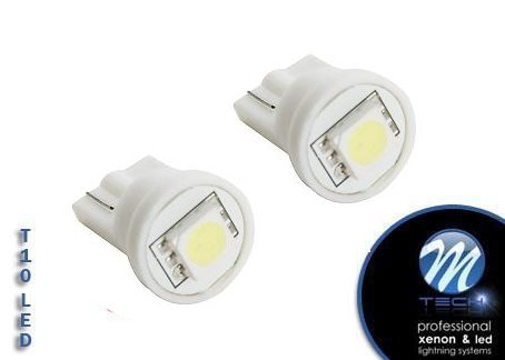 2x M-tech L040 Wit LED T10 12V 1x SMD5051