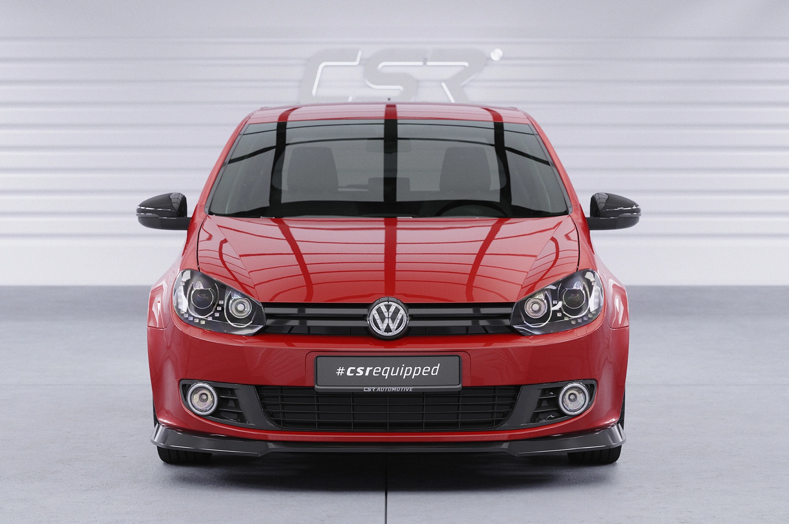 Voorspoiler passend voor Volkswagen Golf 6 (Typ 5K1) Glans Zwart – CSR Automotive 