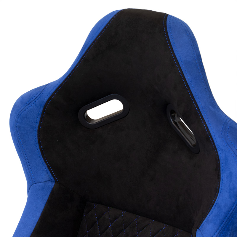 Sport seat 'LV' - Black/Blue - Non-reclinable fibreglass back-rest - incl. slides