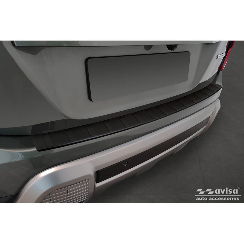 Matt Black Stainless Steel Rear bumper protector  SsangYong Torres (J100) 2022- 'Ribs'