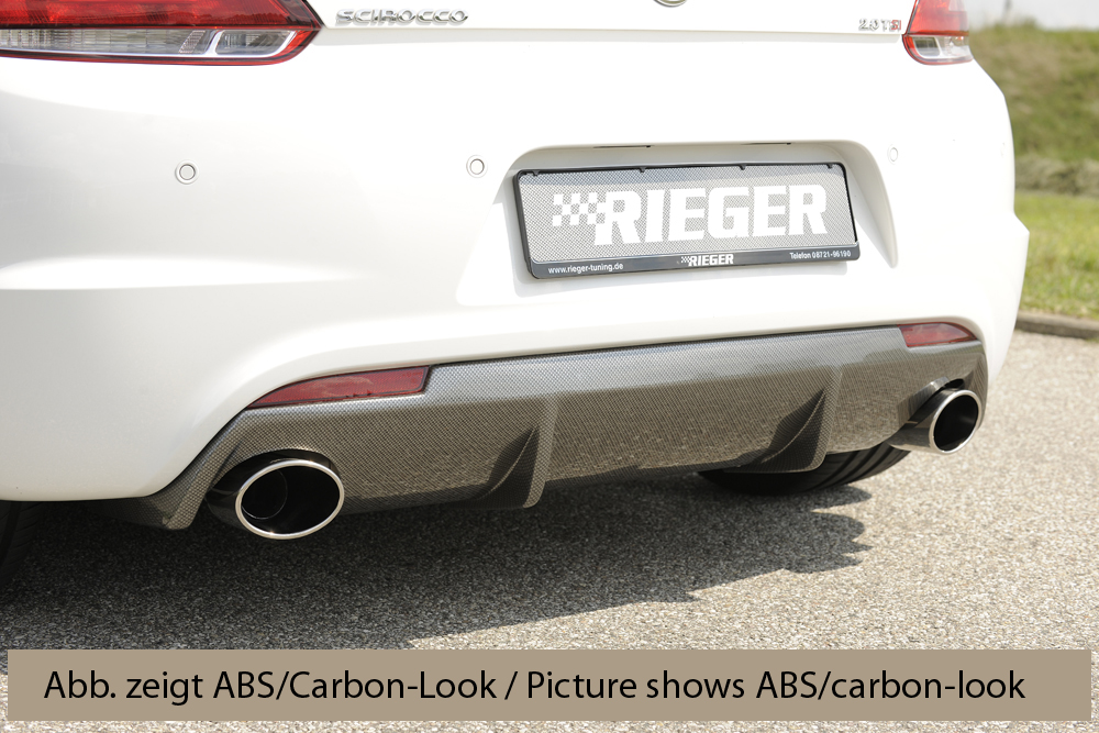 Diffuser passend voor Volkswagen Scirocco R Rieger Glans Zwart