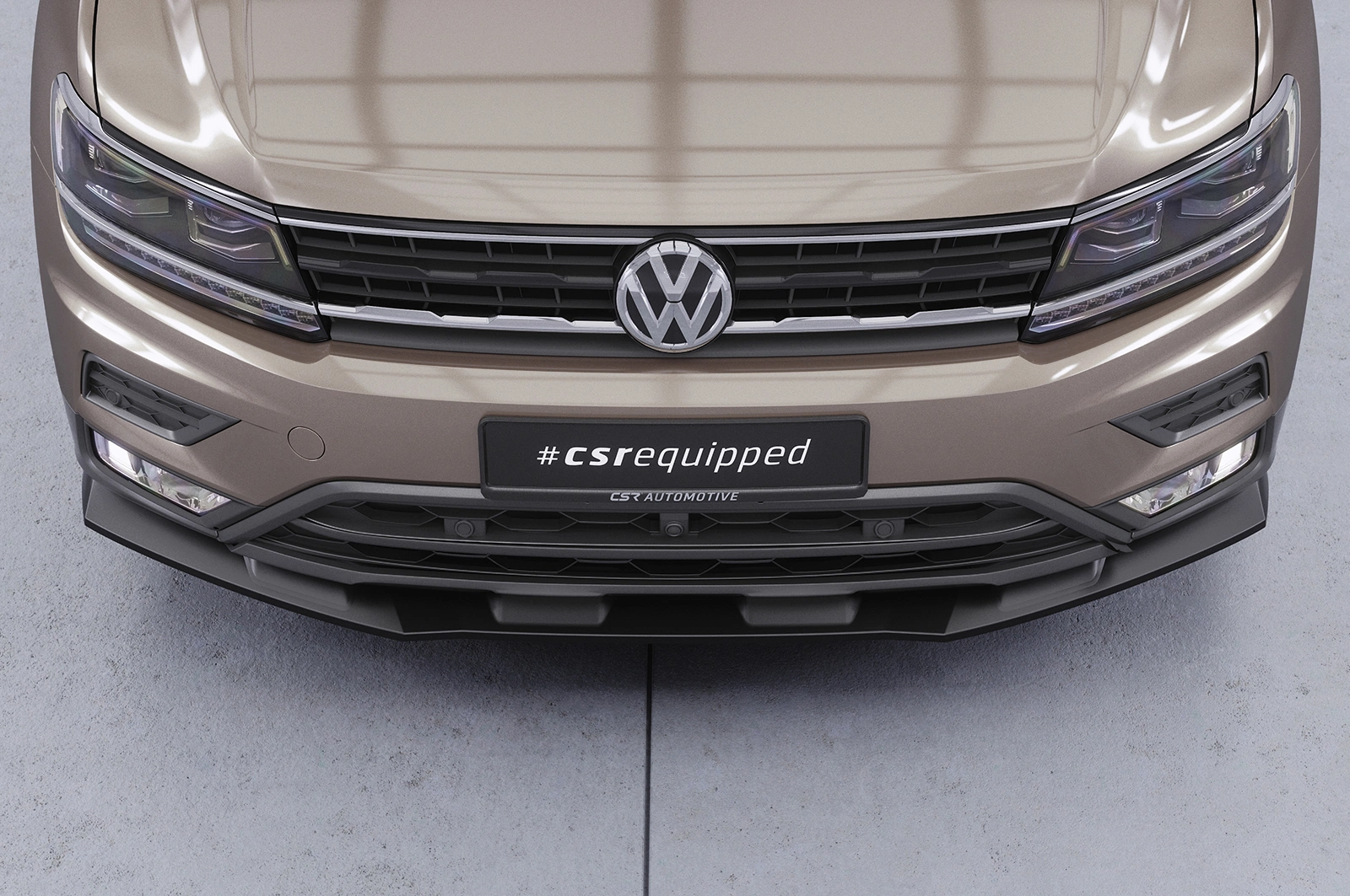 Voorspoiler passend voor VW Tiguan 2 (Typ AD) Basis glans zwart 2016–06/2020