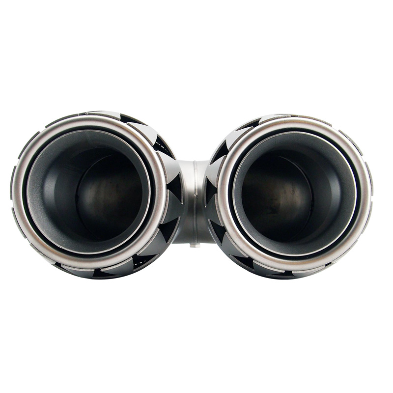 Simoni Racing Exhaust Tip Double Round Inox - Titanium Jet Engine Design 185x88xL245mm - Installation ->39-63mm