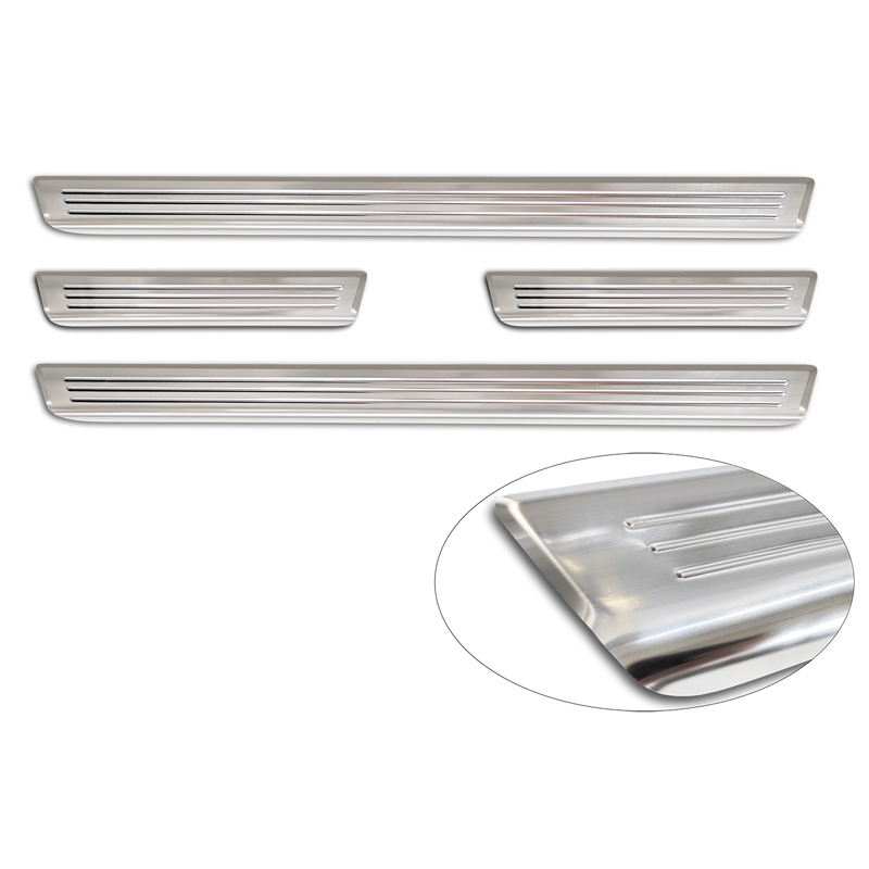 Stainless Steel Door sill protectors  Opel Corsa F HB incl. e-Corsa 2019-2023 & FL 2023- 'Lines' - 4-pieces