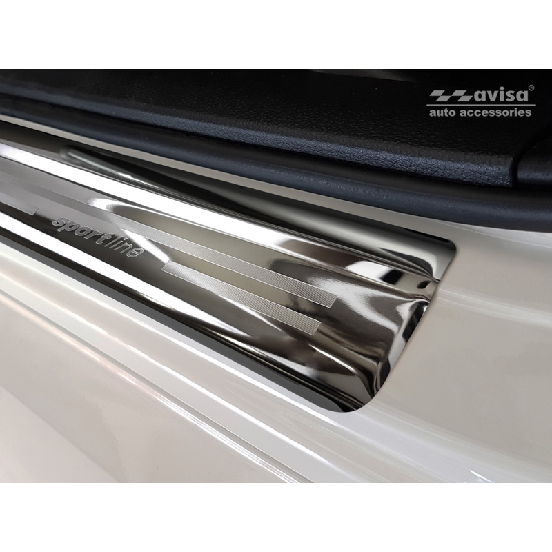 Mirror Black Stainless Steel Door sill protectors  Honda Civic X HB 5-doors 2017-2022 'Sportline' - 4-pieces