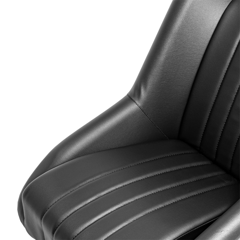 Sport seat 'Classic' - Black Synthetic leather - Non-reclinable back-rest + Head-rest - incl. slides