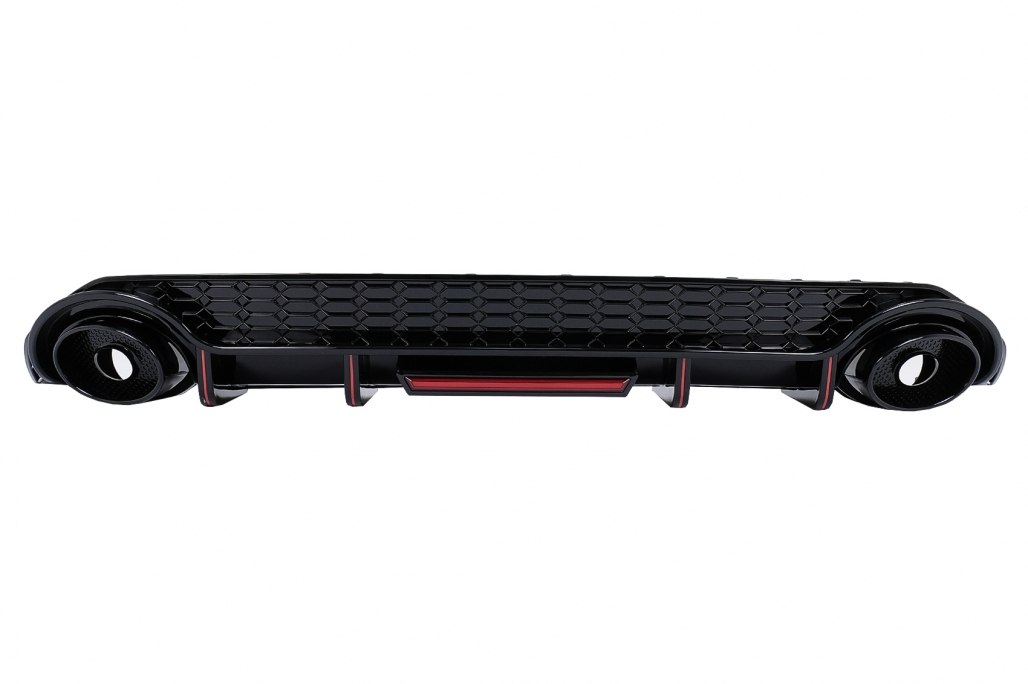 Diffuser passend voor Audi S3 Hatchback 8Y RS-Look Zwart met sierstukken