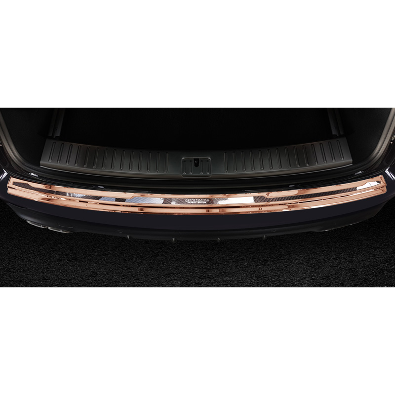 Stainless Steel Rear bumper protector 'Deluxe'  Porsche Cayenne III 2017- 'Performance' Brushed Copper/Copper Carbon