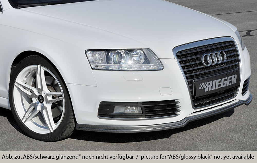 Voorspoiler passend voor Audi A6 C6 08-11 Glans Zwart