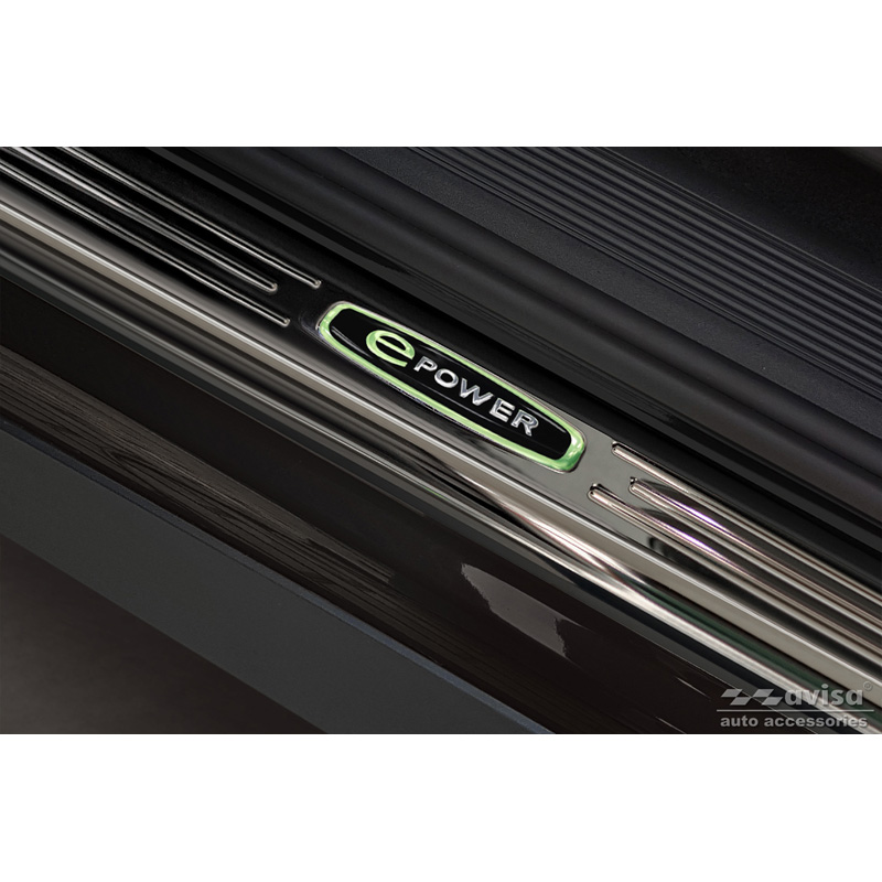 Black Inox door sill protectors  Volkswagen ID.3 2020-2023 & FL 2023- 'E-Power' - 4-pieces