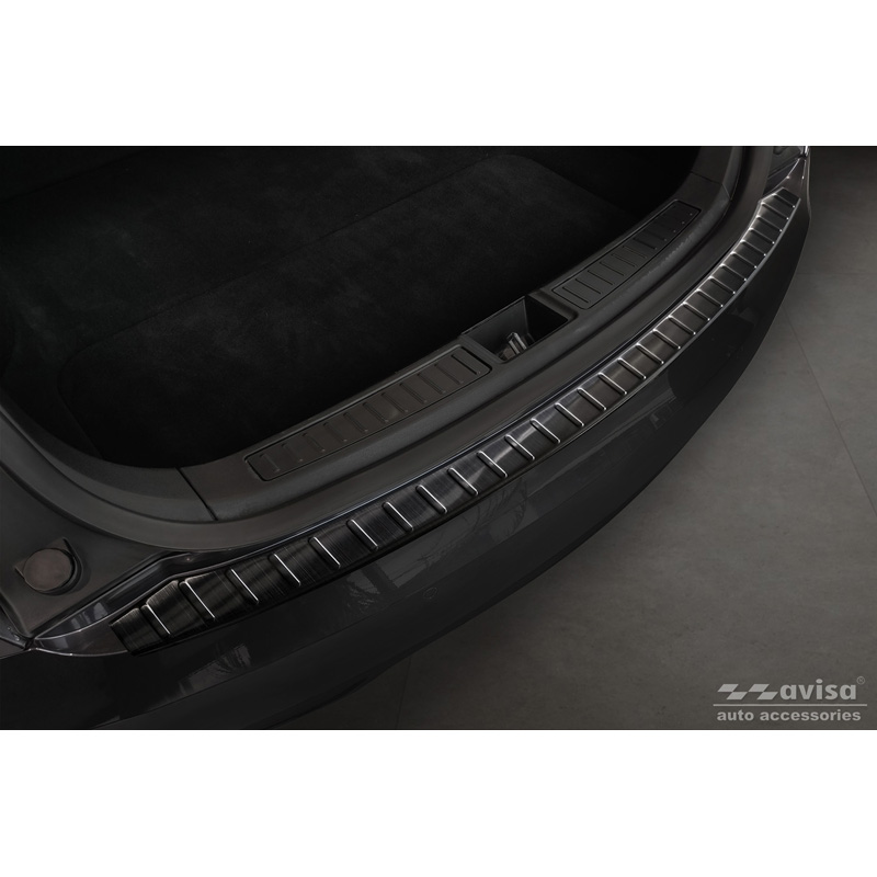 Black Stainless Steel Rear bumper protector  Tesla Model S 2012- 'Ribs'