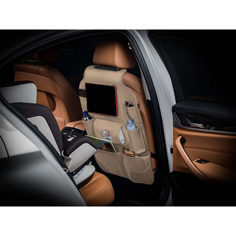Universal Car Seat Organizer - Beige PVC leather