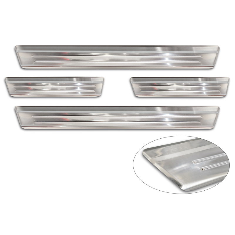 Inox door sill protectors  Mazda CX-30 2019- - 'Lines' - 4-pieces