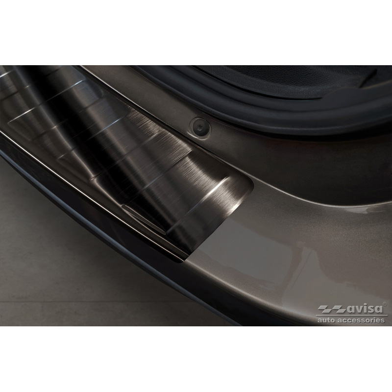 Black Stainless Steel Rear bumper protector  Renault Grand Scenic 2009-2013 & FL 2013-2016 'Ribs'