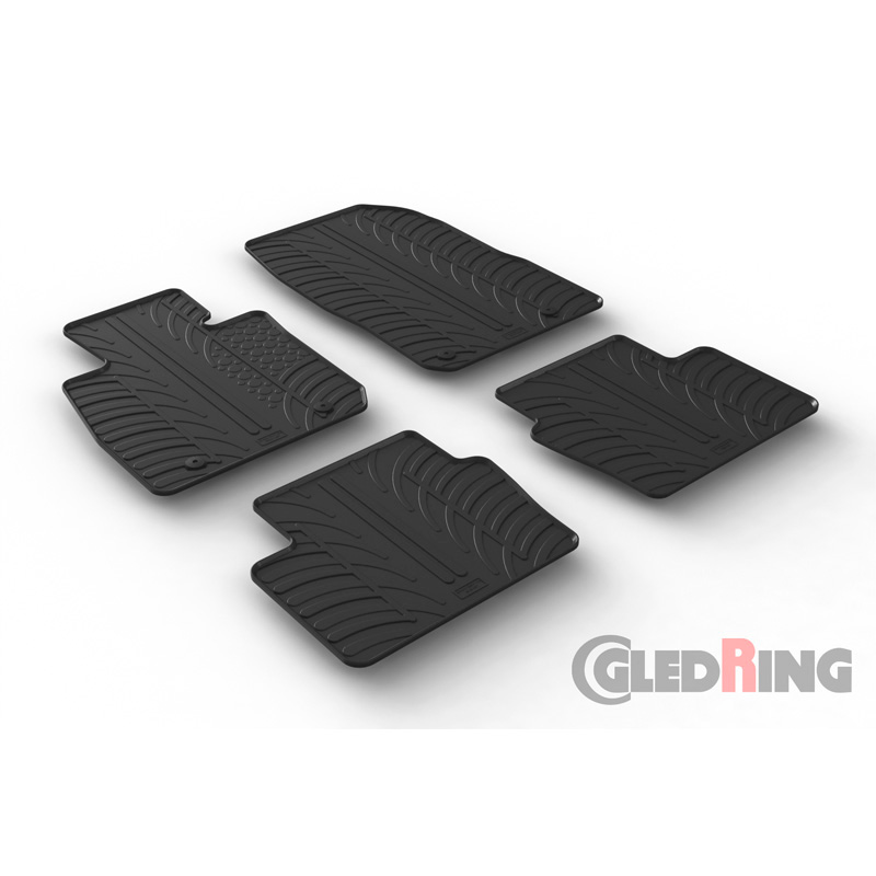 Rubber car mats set  Mazda CX-3 2015- (T profile 4-pieces + mounting clips)