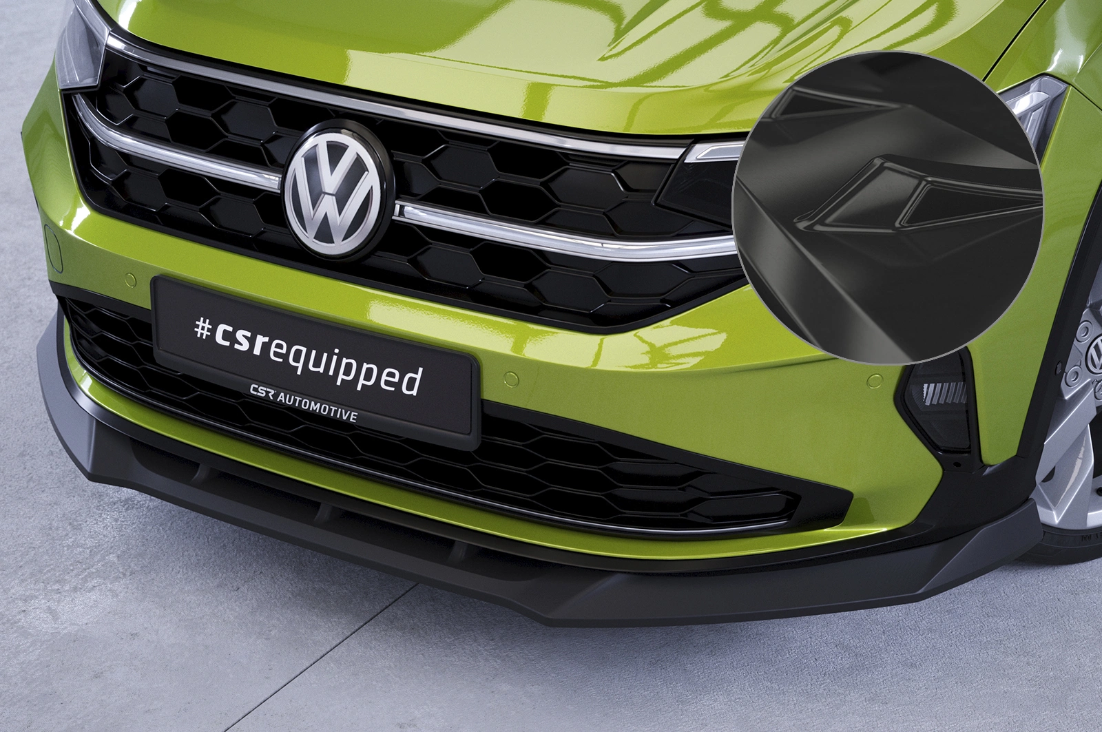 Voorspoiler passend voor VW Taigo (Typ CS) Glans Zwart (2021–) CSR