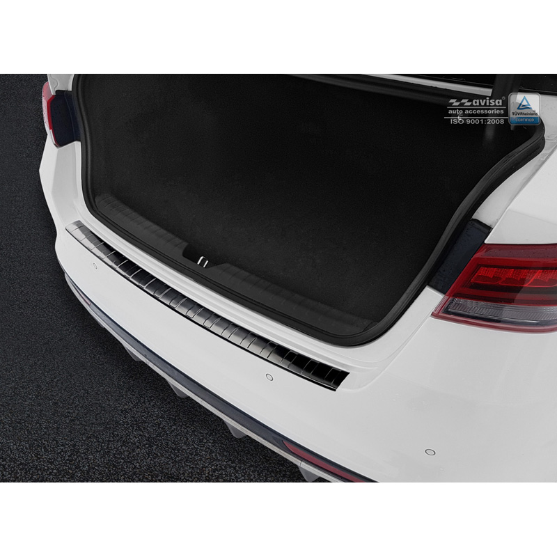 Black Stainless Steel Rear bumper protector  Kia Optima Sedan 2015- Ribs'