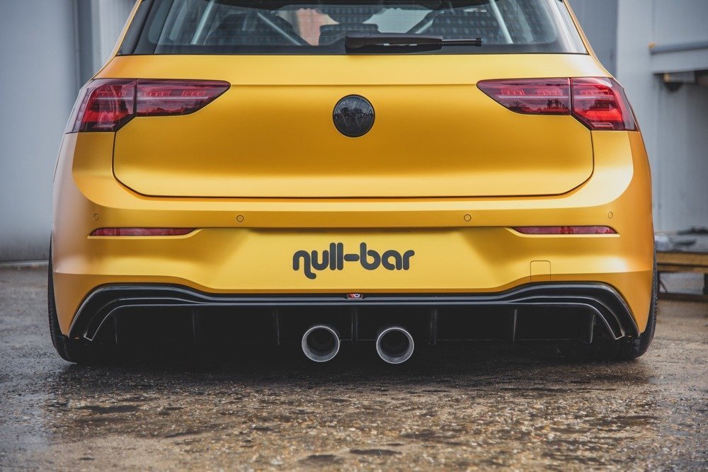 Diffuser passend voor Volkswagen Golf 8 Glans Zwart (R32 LOOK) met uitlaat