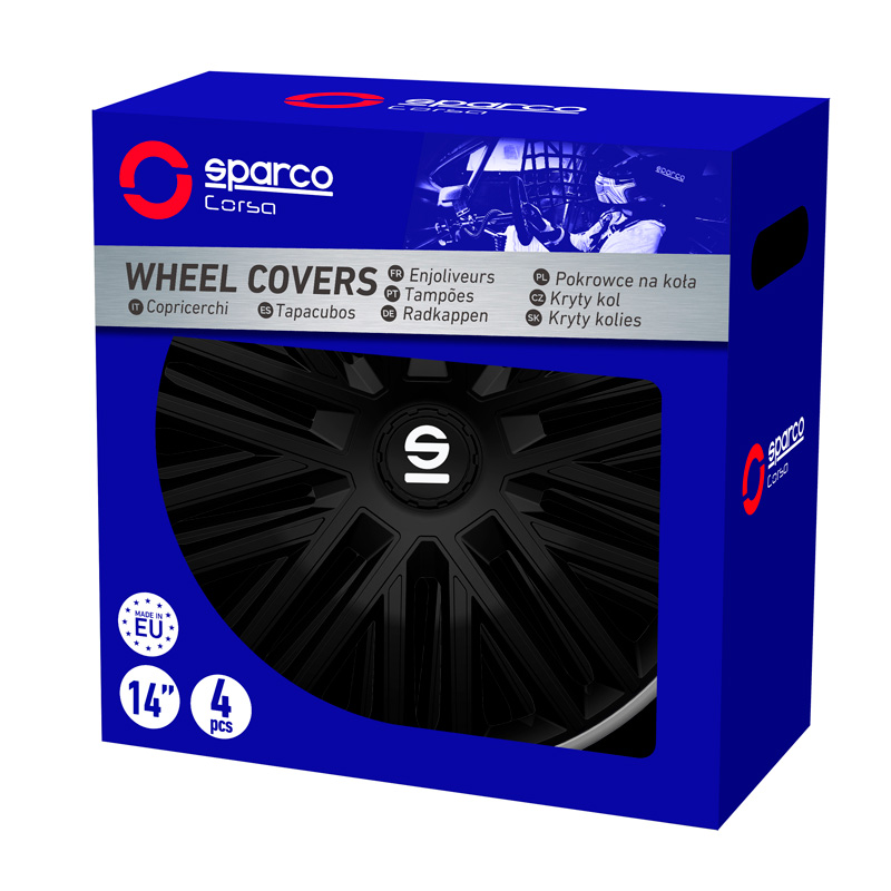 Sparco Wheel Covers Bergamo - 16-inch - Black/Grey - Set of 4 pieces