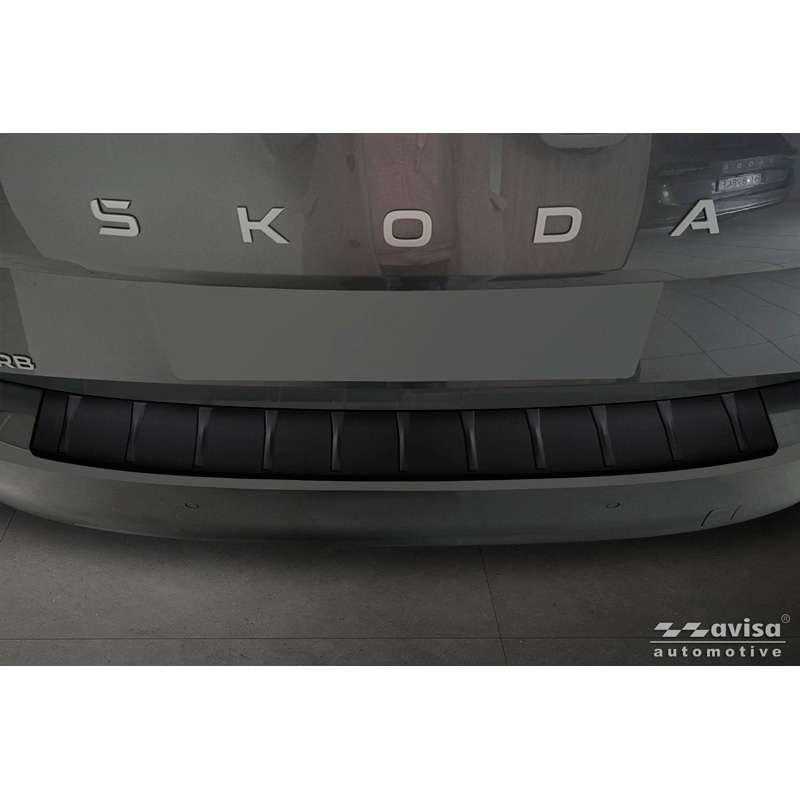 Avisa Stainless Steel Rear Bumper Protector  Skoda Superb IV Liftback 2024- - Matt Black