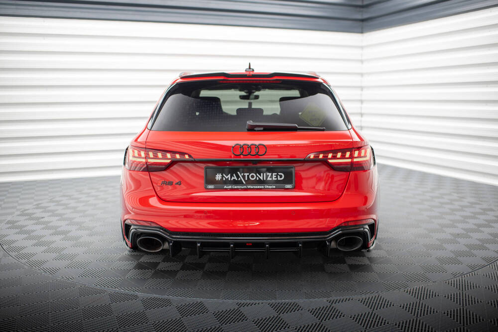 Diffuser passend voor Audi RS4 B9 Avant Glanzend Zwart