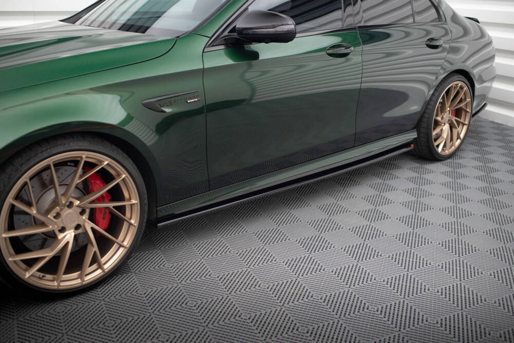 Zijskirts passend voor Mercedes AMG E63 W213 FL Glans Zwart