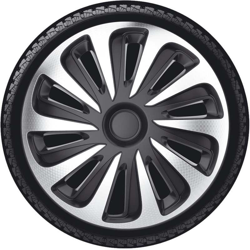 Set wheel covers Caliber 16-inch silver/black carbon-look