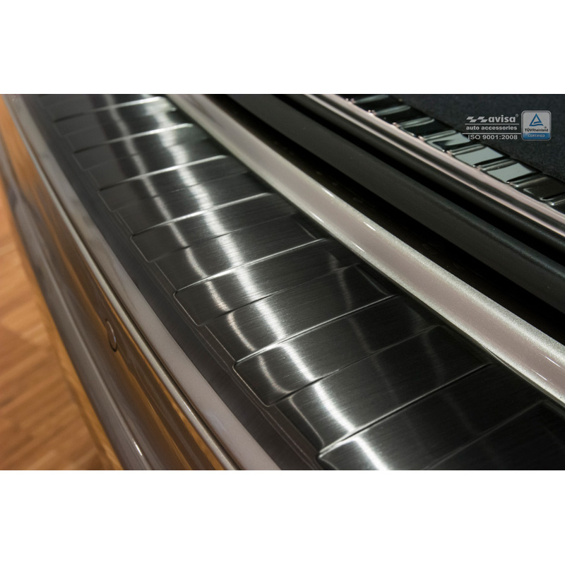 Black Stainless Steel Rear bumper protector  Volvo XC60 2013-2016 'Ribs'