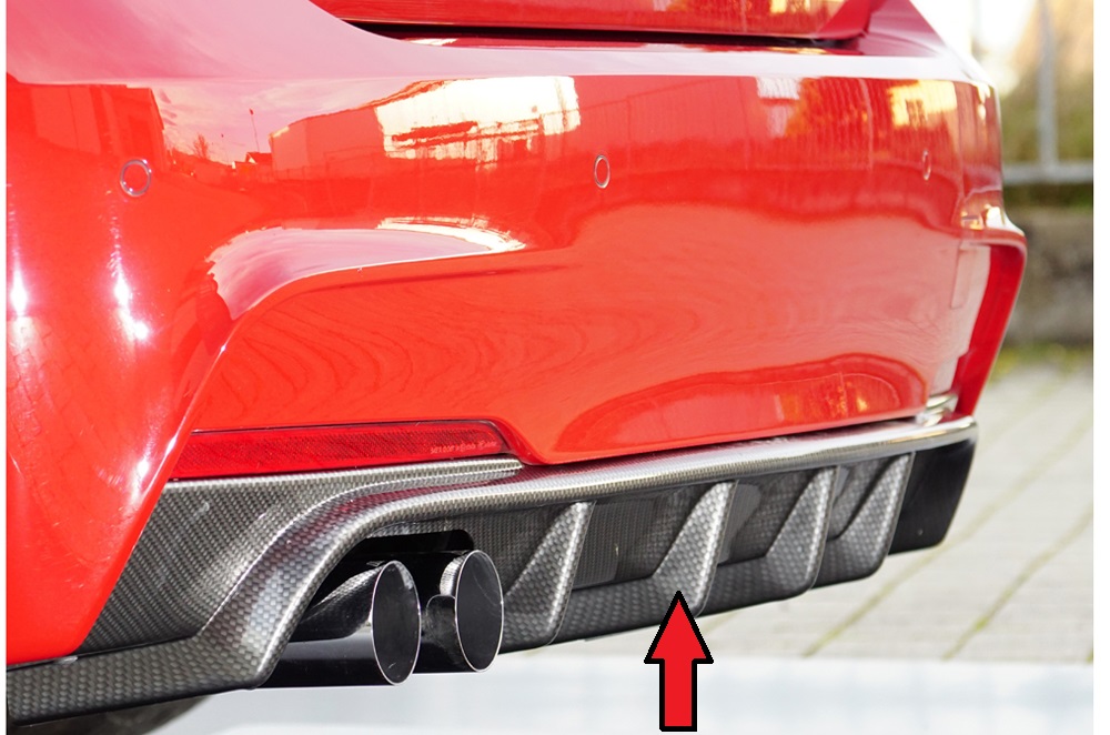 Achter Diffuser passend voor BMW 3Serie F30/F31 2012-... Carbon Rieger
