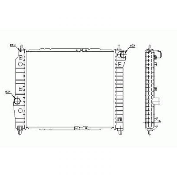 Radiator KALOS 02-04 477x410 1.2I/1.4I-8V +/-AC