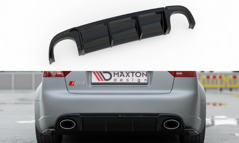 Diffuser passend voor Audi RS4 B7 Maxton Glans Zwart