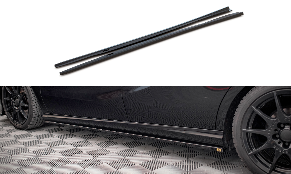 Zijskirts passend voor Mercedes B Klasse W246 FL Maxton Glans Zwart