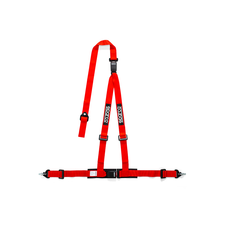Sparco 3-Point Sport seat belt - Red - incl. Pelvis protection & screw mounting (E-Mark)