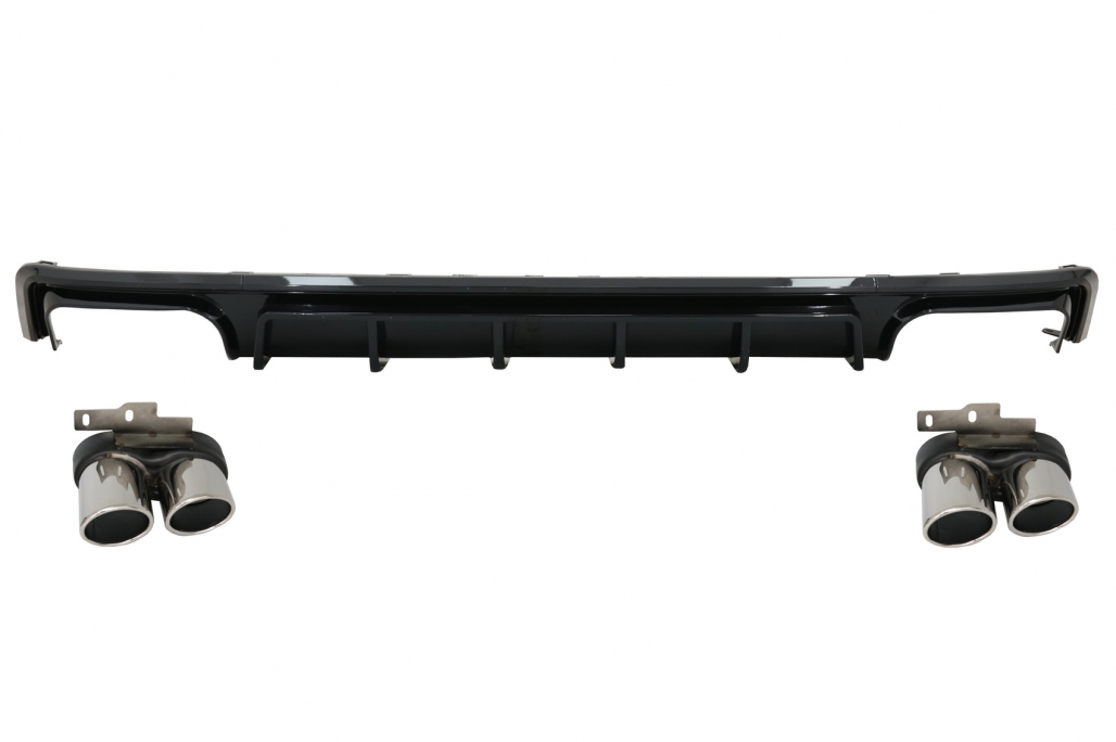 Diffuser passend voor Audi A6 S-Line C8 Zwart incl. sierstukken Zwart