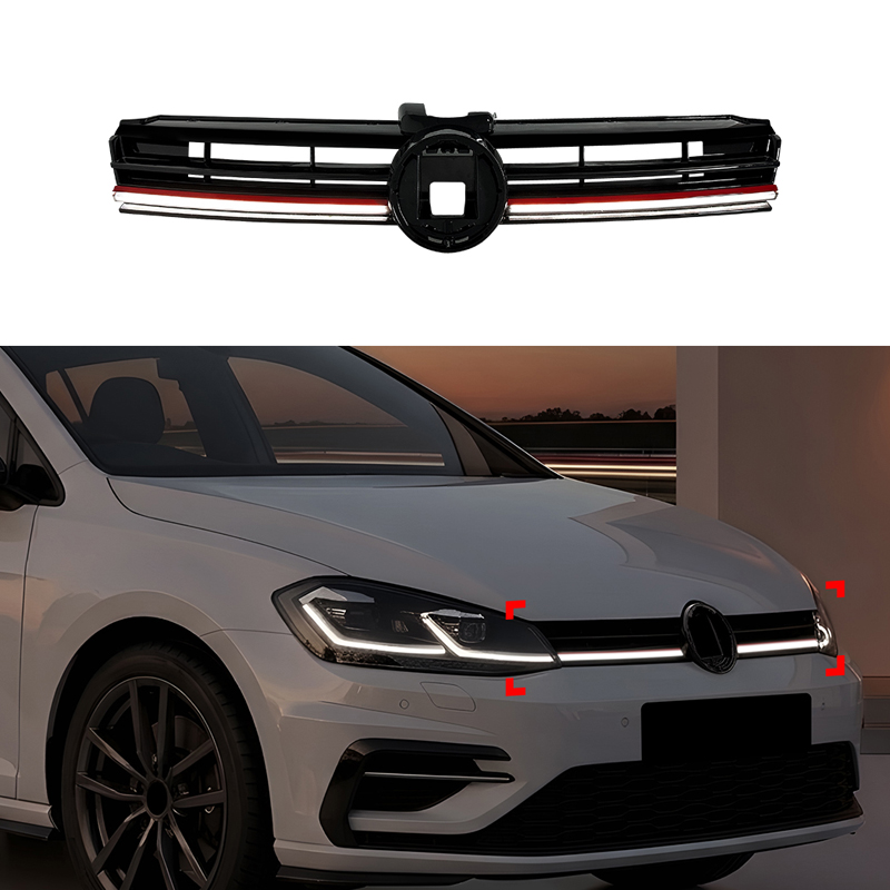 R-Look Grill with LED-Strip  Volkswagen Golf VII (7.5) HB/Variant Facelift 2017-2020