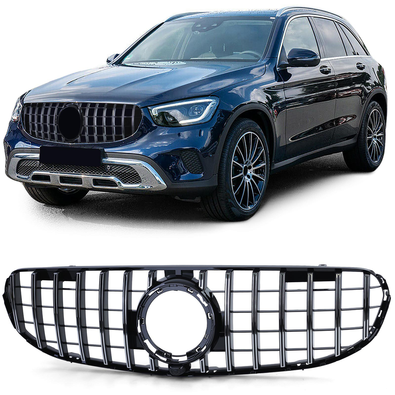 Grill passend voor Mercedes GLC X253 C253 (2019-..) GT R Off Road Chroom
