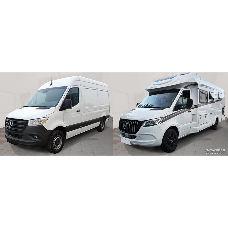 Avisa Stainless Steel cup holder trim cover (2pcs)  Mercedes Sprinter III 2018- - Silver