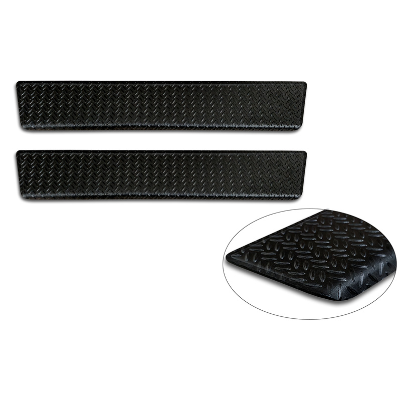 Aluminium door sill protectors 'Riffled Plate'  Renault Express 2021- - 2-pieces - Black
