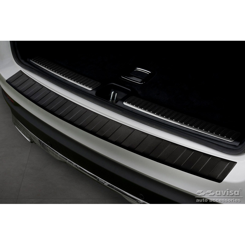 Matt Black Stainless Steel Rear bumper protector  Mercedes GLC 5-doors 2015-2019 & FL 2019- 'Ribs'