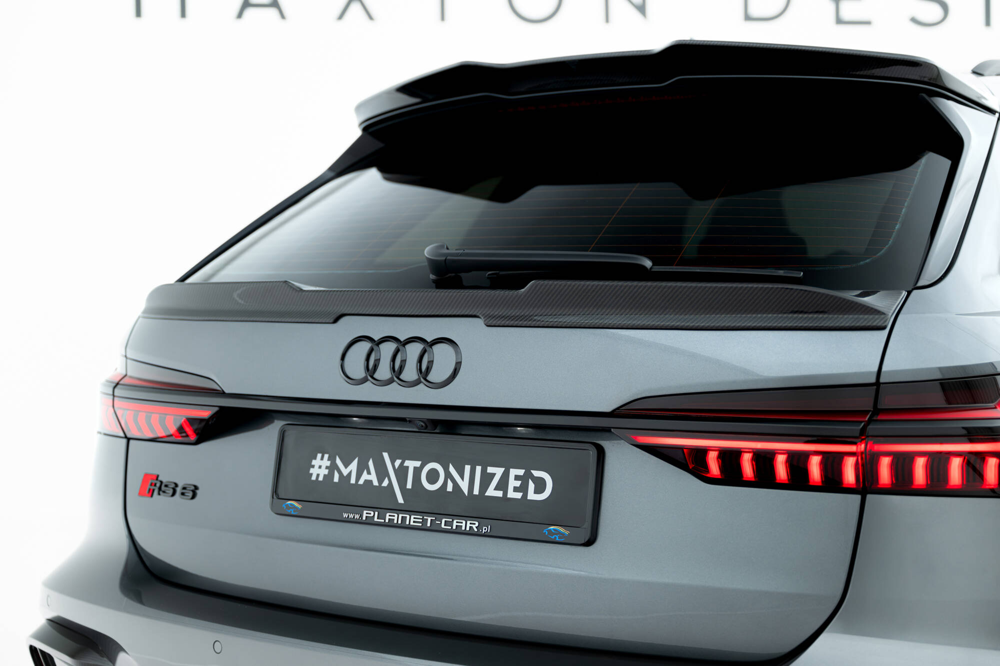 Carbon Fiber Spoiler passend voor Audi RS6 C8 Maxton Glanzend zwart