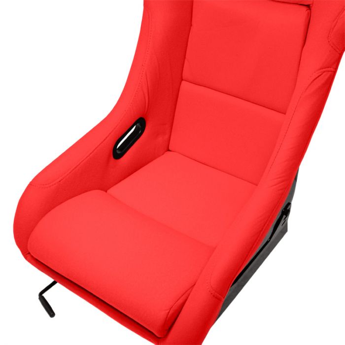 Sport seat 'MO' - Red - Non-reclinable fibreglass back-rest - incl. slides