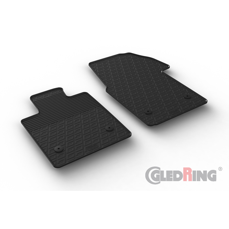 Rubber car mats set  Volkswagen Transporter T7 Multivan 2021- (G profile 2-pieces + mounting clips)
