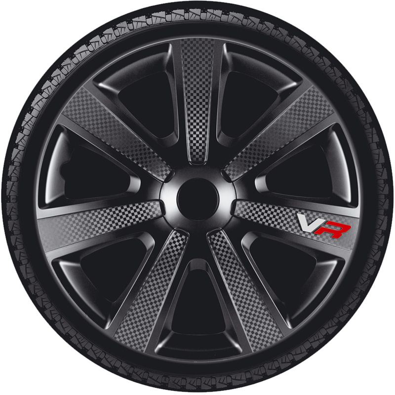 Set wheel covers VR 14-inch black/carbon-look/logo