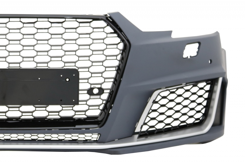 Voorbumper passend voor Audi A4 B9 2015-2019 RS4 Look Zilver/Zwart