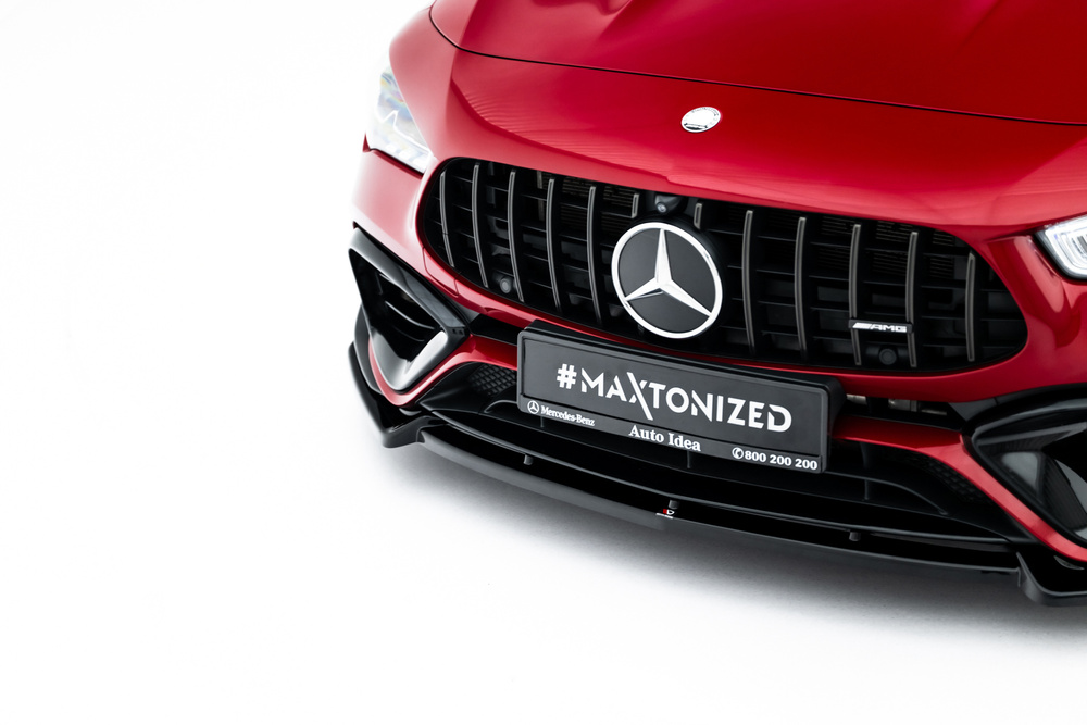 Voorspoiler passend voor Mercedes-AMG CLA 45 Aero C118 V.5 Maxton Glans Zwart