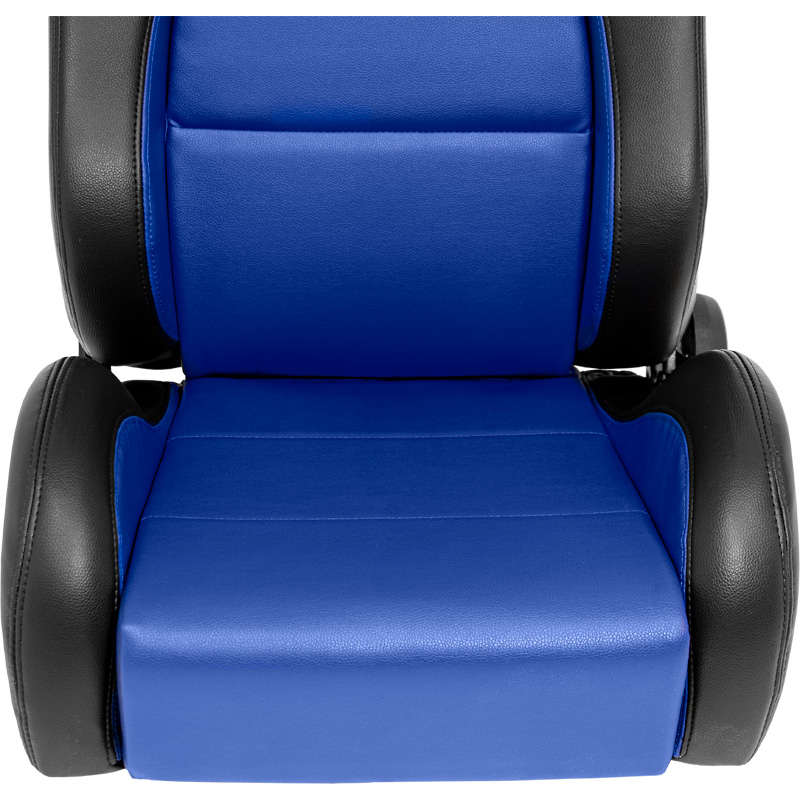 Sport seat 'Eco' - Black/Blue Synthetic leather - Left-side reclinable back-rest - incl. slides
