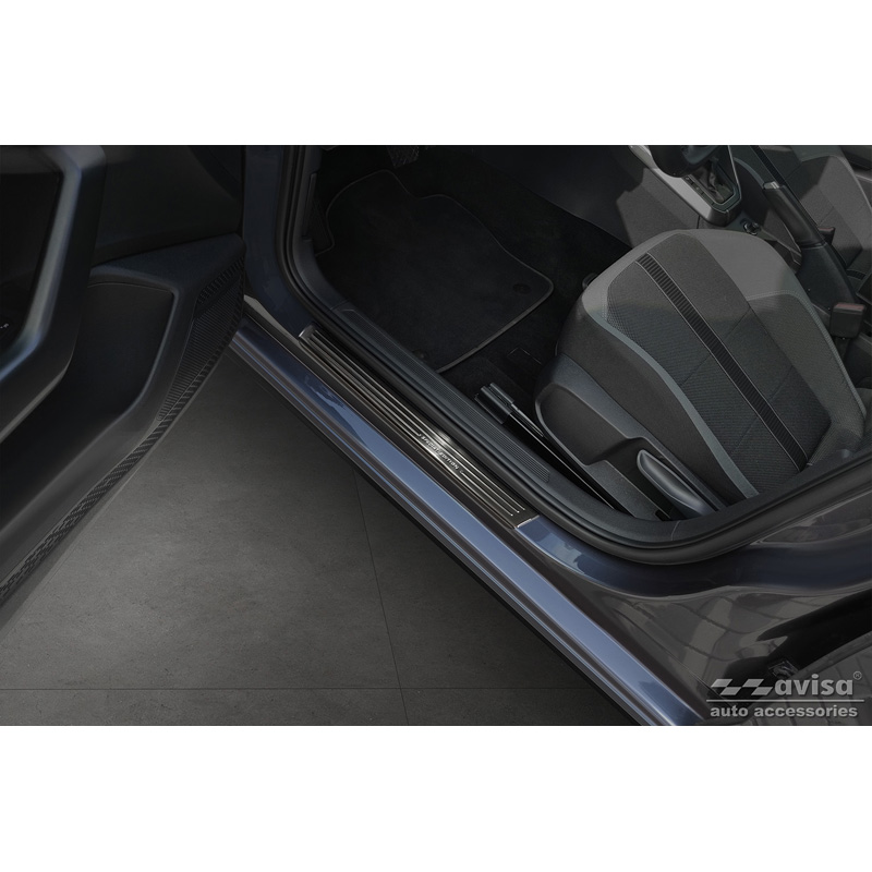 Black Stainless Steel Door sill protectors  Volkswagen VI Polo 2017- - 'Special Edition' - 4-pieces