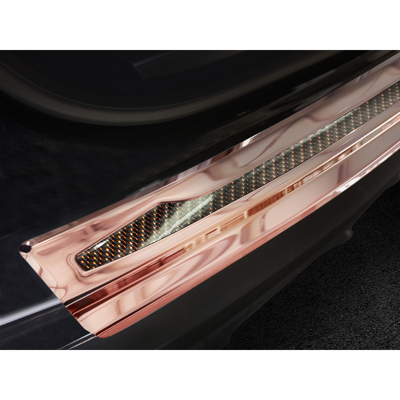 Stainless Steel Rear bumper protector 'Deluxe'  Porsche Cayenne III 2017- 'Performance' Mirror Copper/Copper Carbon