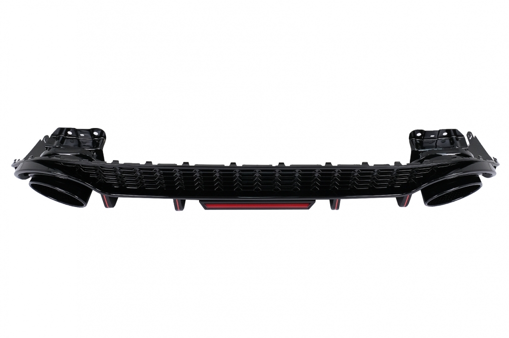 Diffuser passend voor Audi S3 Hatchback 8Y RS-Look Zwart met sierstukken